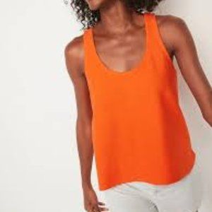 Old Navy Lightweight Textured Knit Lounge Tank Top Orange